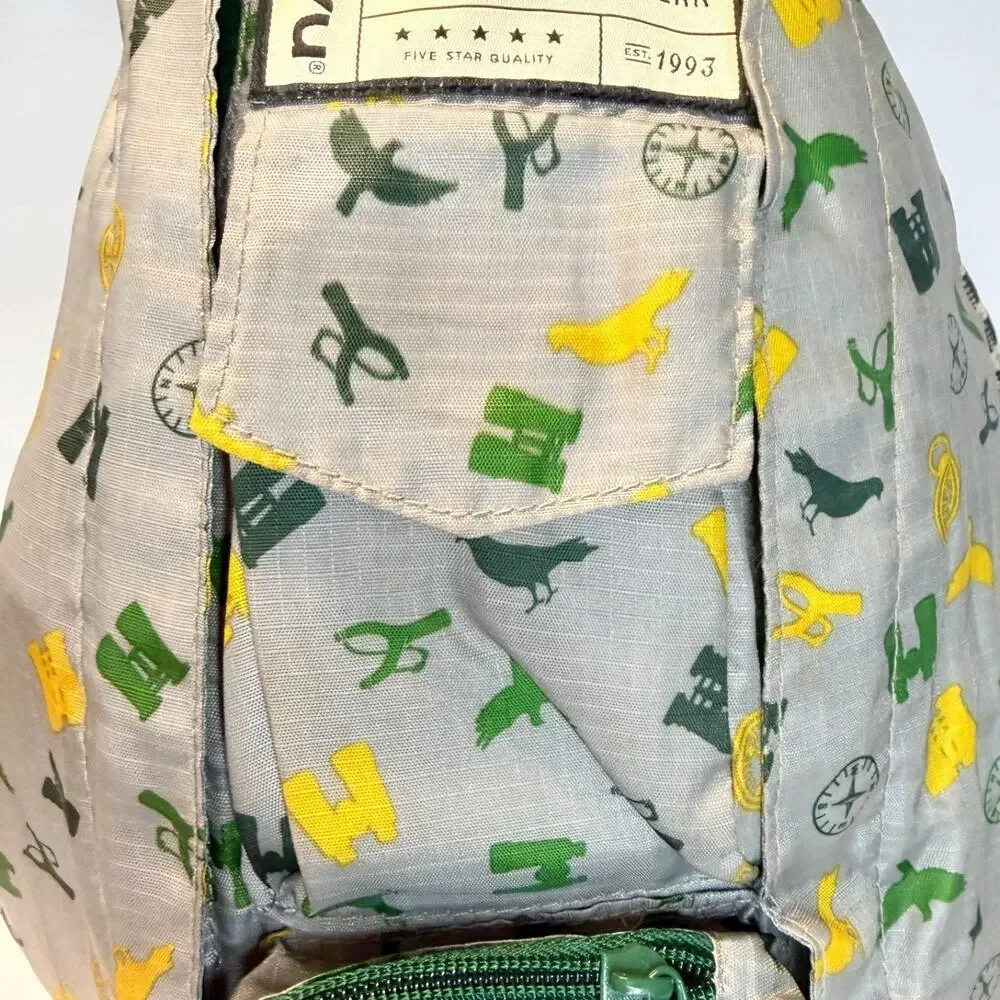 KAVU Rope Sling Crossbody Backpack Gray Bird Compass Outdoors Print